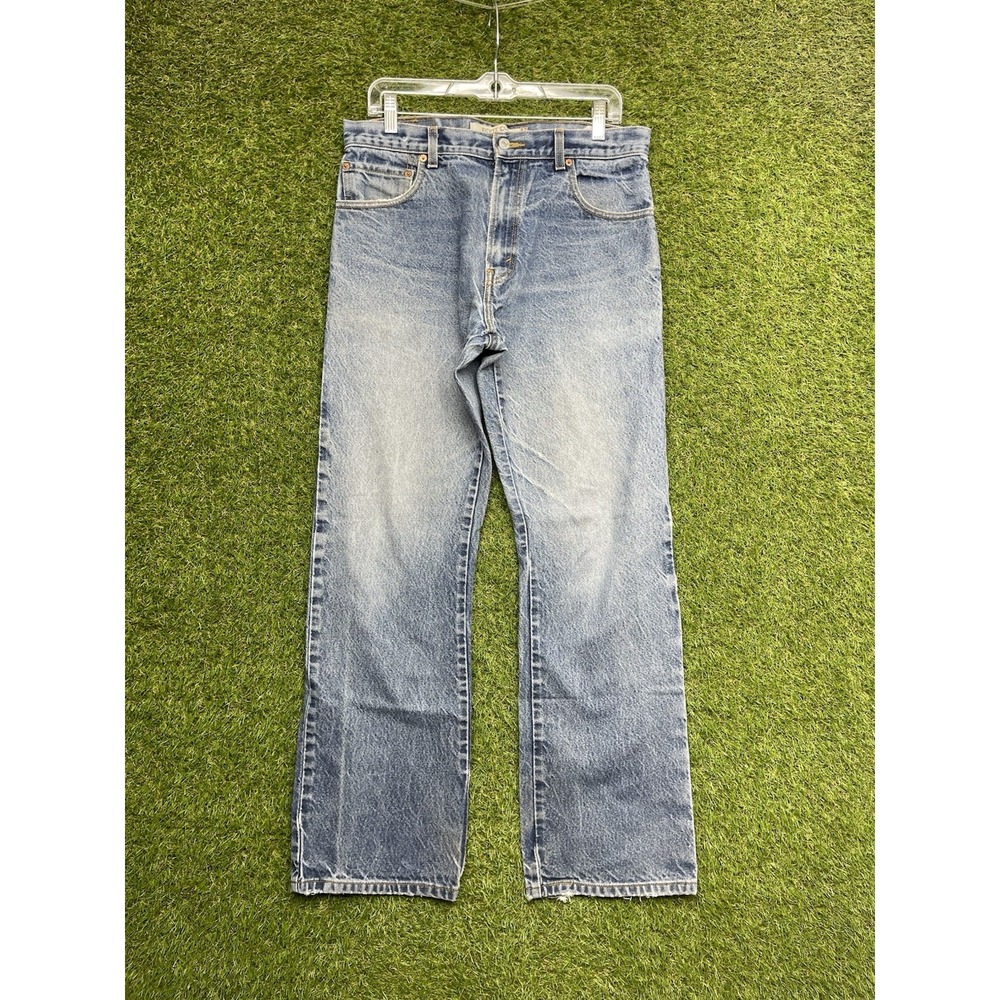 Vintage Levis 517 Bootcut Jeans 34x32 Blue Light Wash Denim Western Y2K Workwear